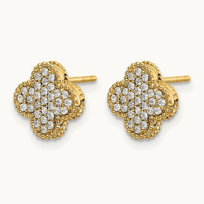 Quatrefoil Post Earrings, 0.25 ct tw Lab-Grown Diamond