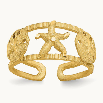 Starfish Toe Ring, 14K
