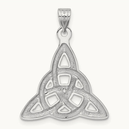 Polished Trinity Knot Pendant — 14K White Gold