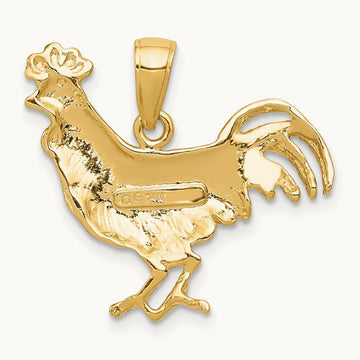 Rooster Pendant, 14K