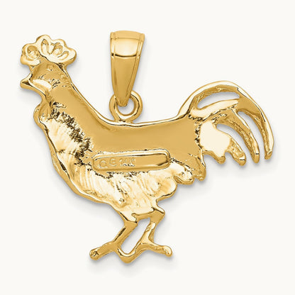 Rooster Pendant, 14K