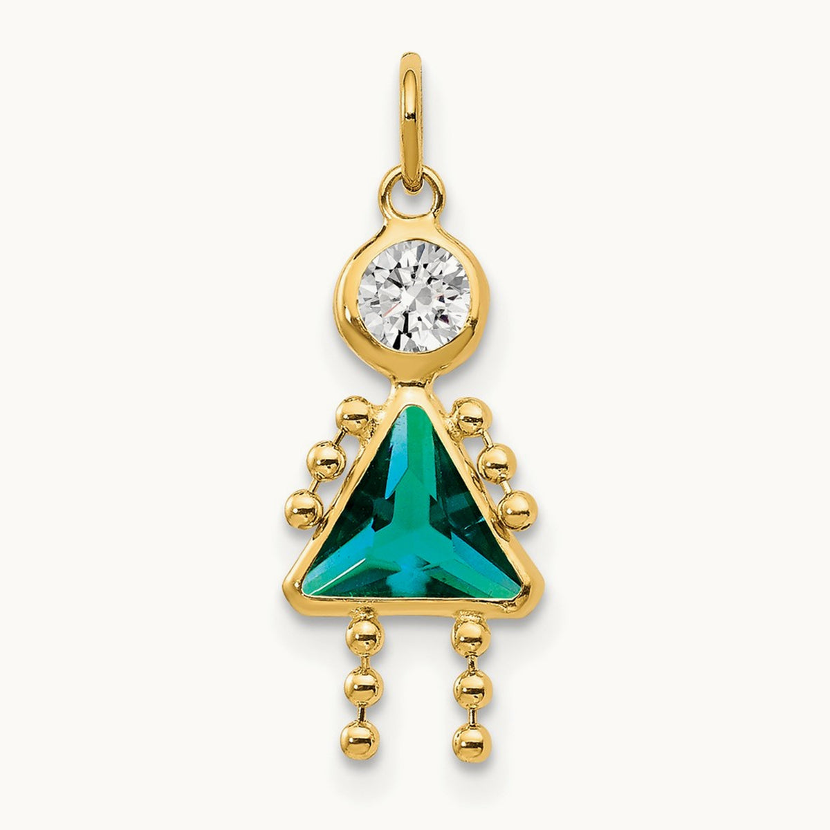 December Girl Birthstone Charm, 14K
