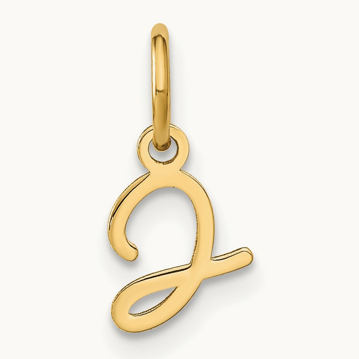 Upper case Initial Charm — 14K Yellow Gold, J