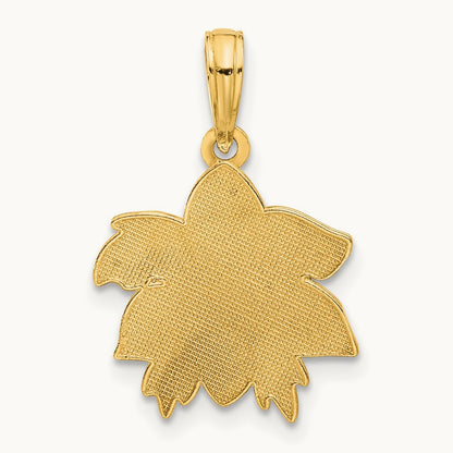 Polished Poinsettia Floral Pendant, 14K