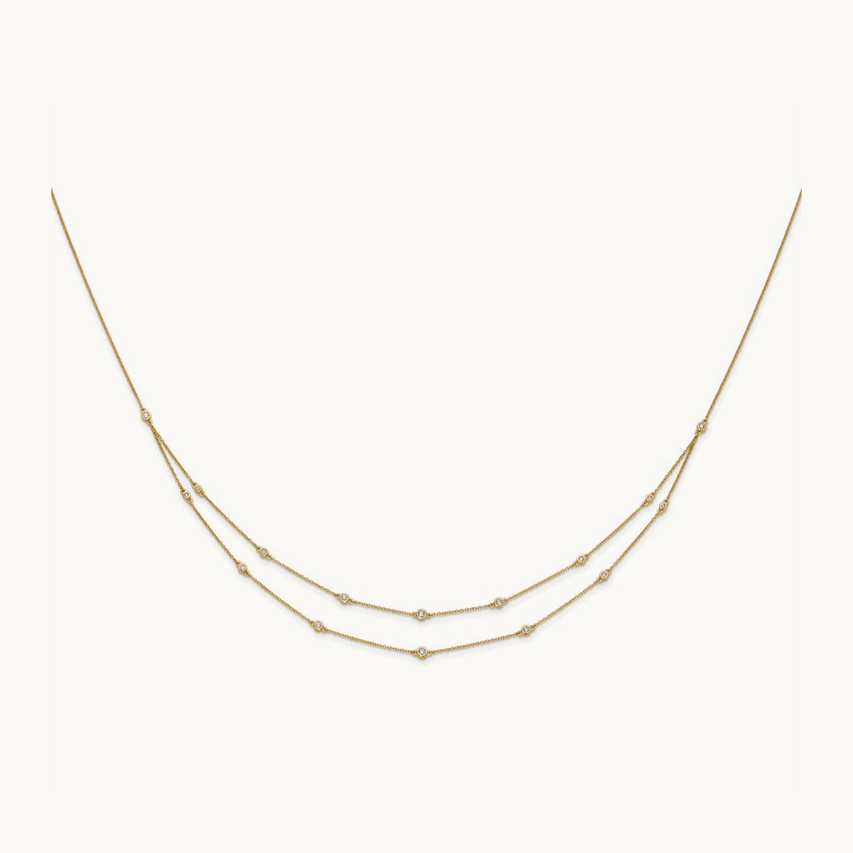 16 Station Necklace, 0.50 ct tw Lab-Grown Diamond — 14K Yellow Gold