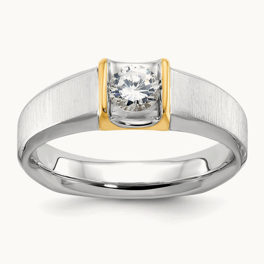 IBGoodman Men's Diamond Complete Ring, 14K Two-tone