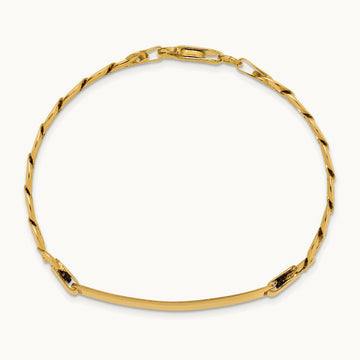 Curb Link ID Bracelet, 14K