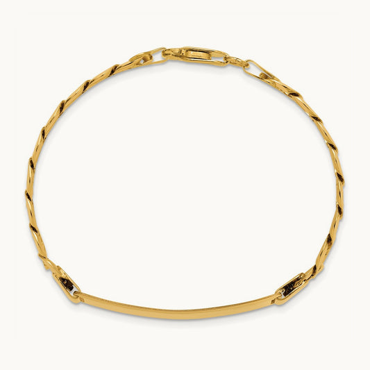 Curb Link ID Bracelet, 14K
