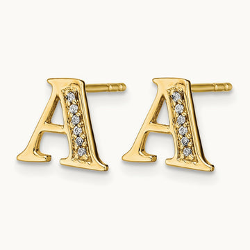Diamond Earrings — 14K Yellow Gold, 8mm, A