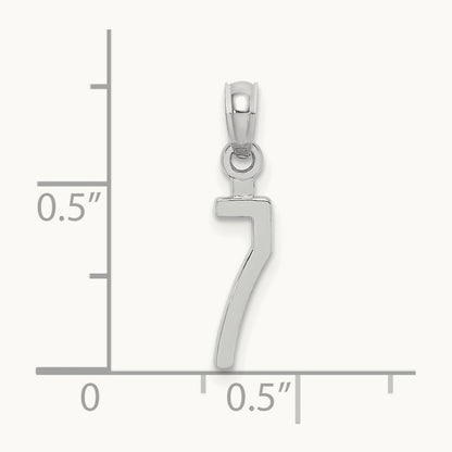 Polished Number 7 Pendant — 14K White Gold, 18.93mm