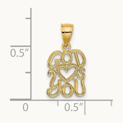 GOD HEARTS YOU Charm, 14K