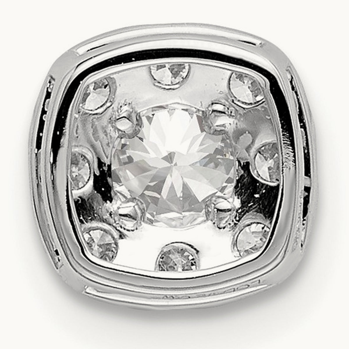 Cushion Halo Slide Pendant, 0.25-1.00 ct tw Lab-Grown Diamond — 1/2 ct, 14K White Gold