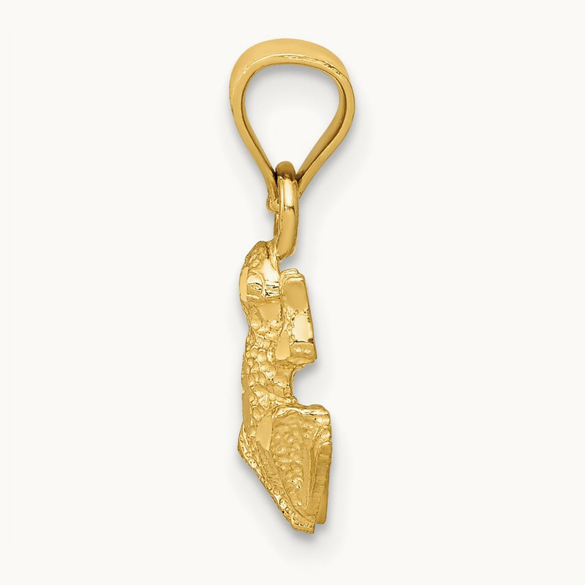 Diamond-cut Frog Pendant, 14K