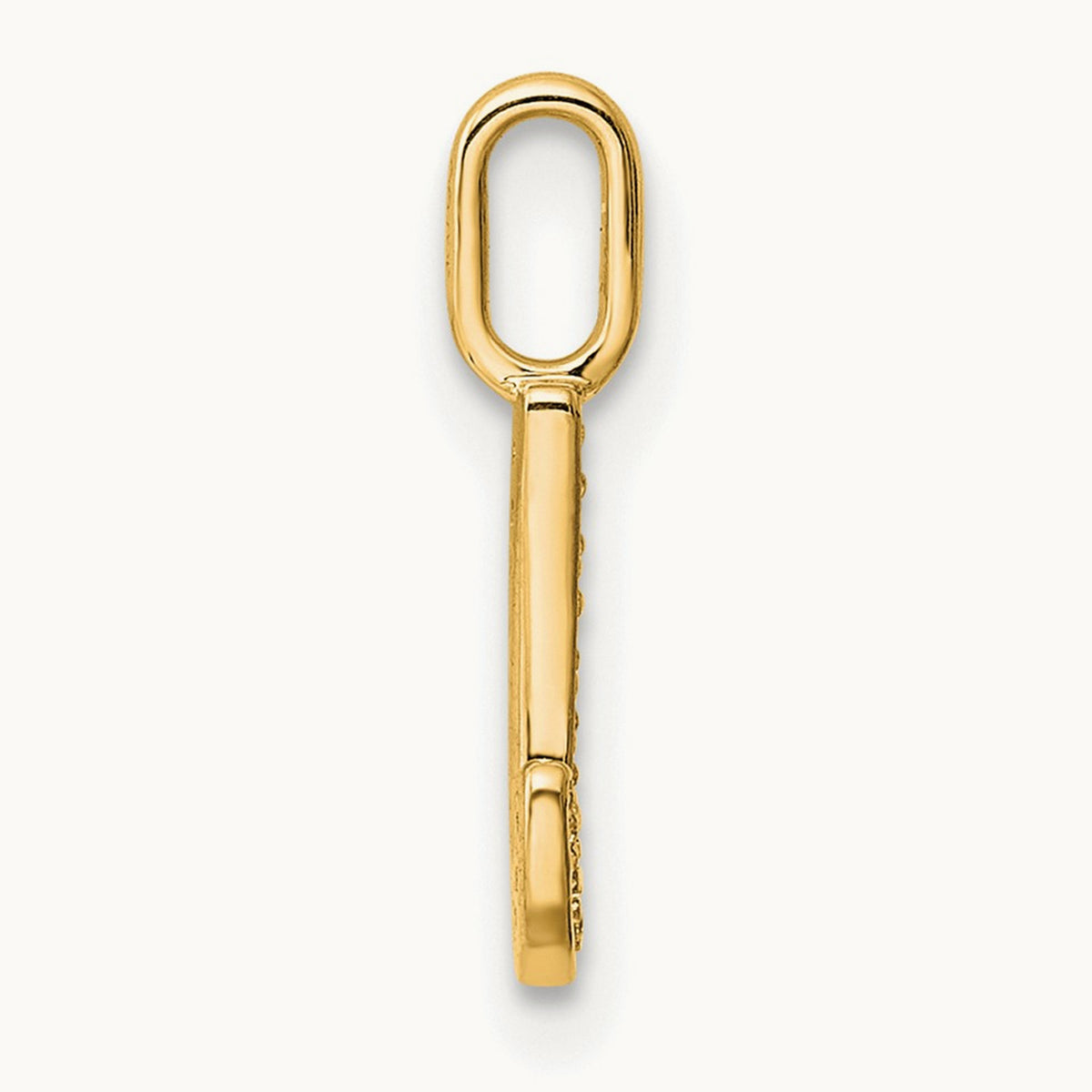 Diamond Letter J Initial Pendant, 14K Gold