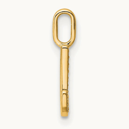 Diamond Letter J Initial Pendant, 14K Gold
