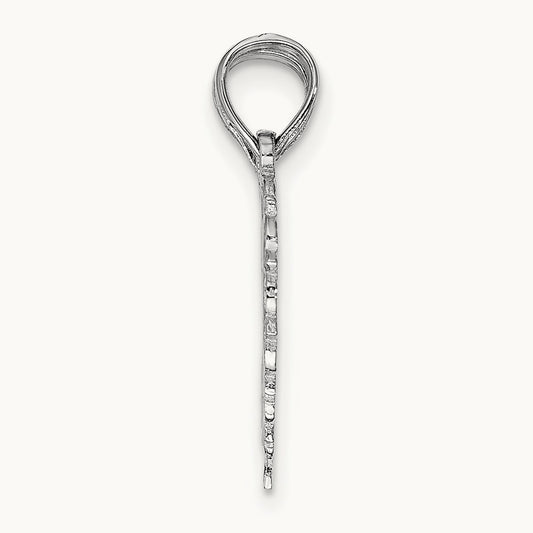 BEST FRIEND 2 Piece Break-Apart Heart Charm — 14K White Gold