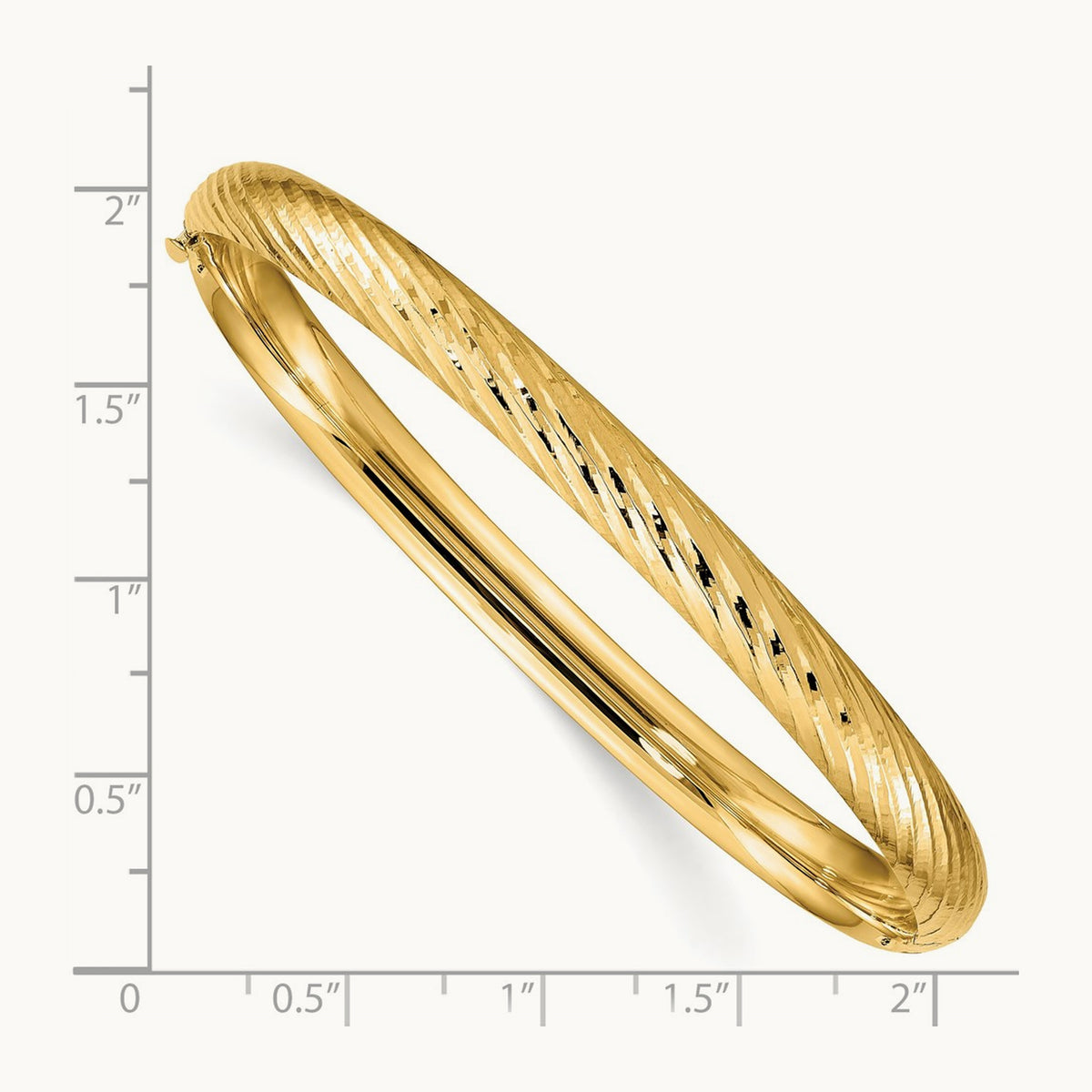 4/16 Textured Hinged Bangle — 14K Yellow Gold