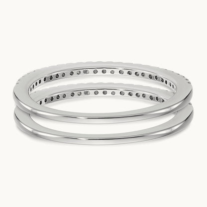 Diamond Set of 2 Wedding Bands, 14K White Gold