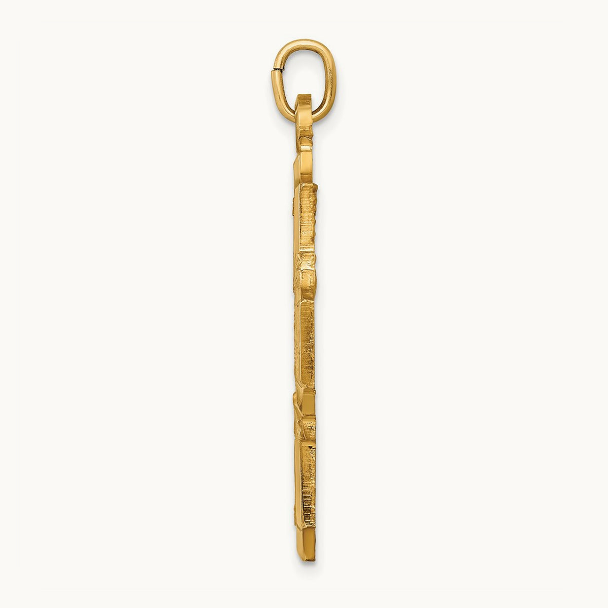 Solid Polished/Satin Large 4-Way Medal, 14K