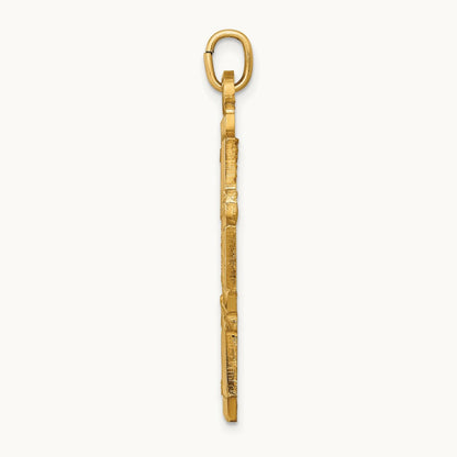 Solid Polished/Satin Large 4-Way Medal, 14K
