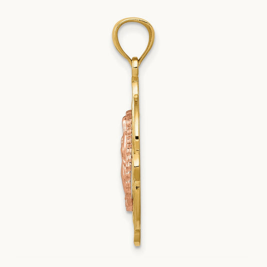 Virgin Mary Pendant, 14K Two-tone Rose