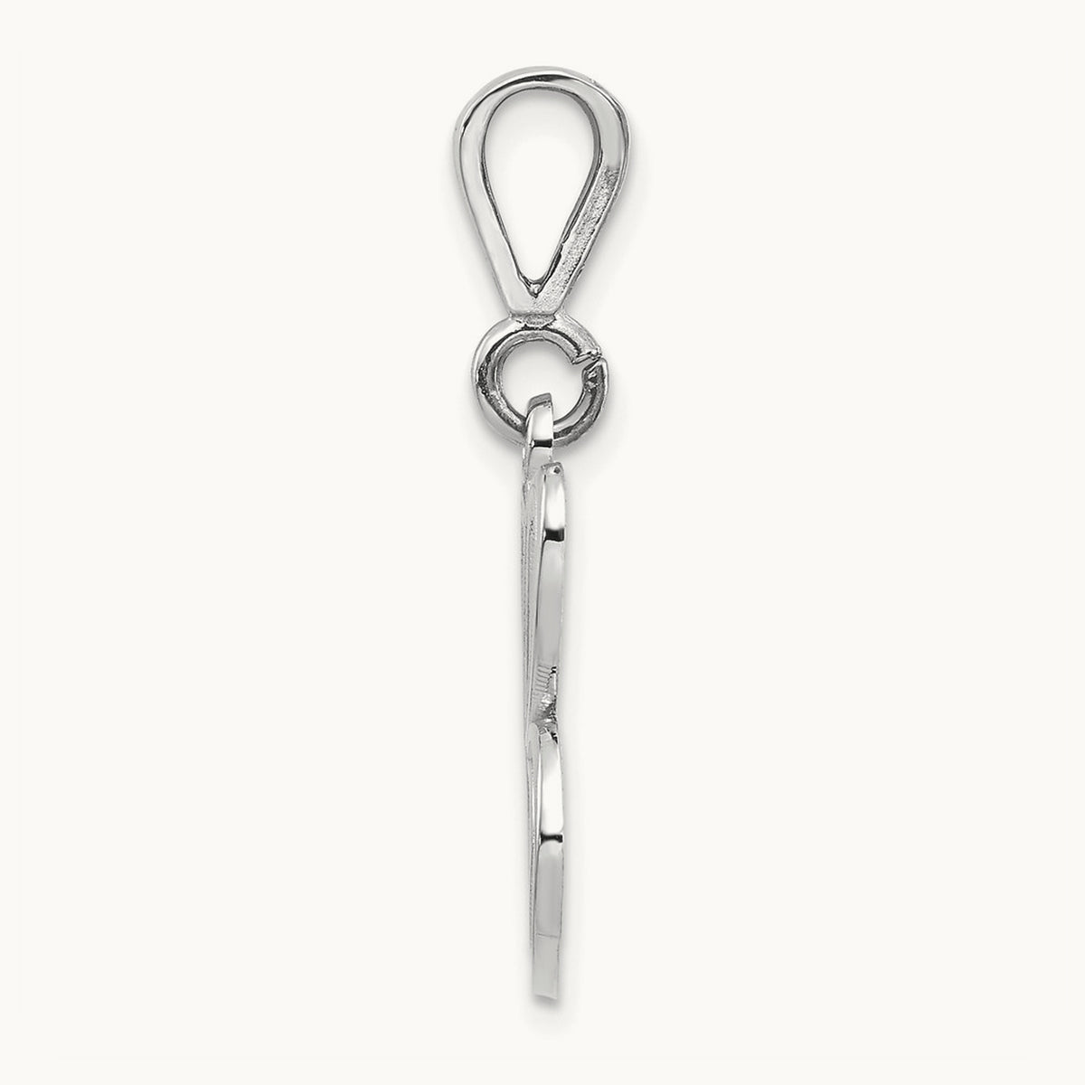 Solid Polished Script Filigree Initial Pendant — C