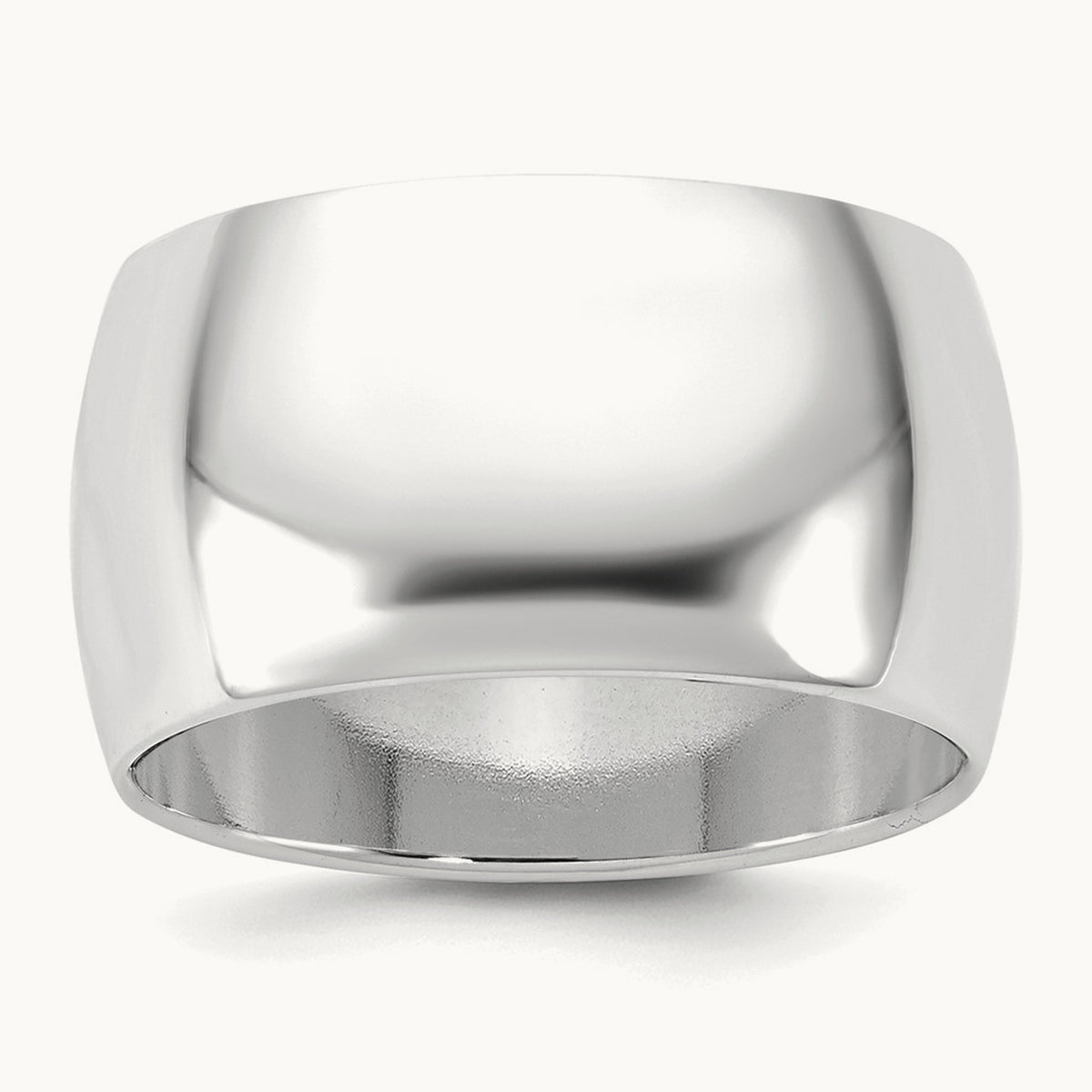 Half Round Band — 10K White Gold