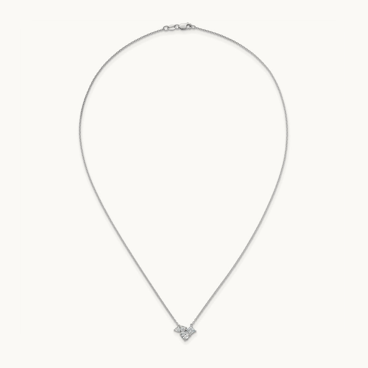 3 Stone Necklace, 1.00 ct tw Lab-Grown Diamond