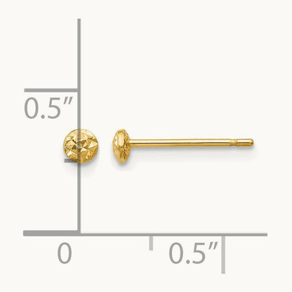 Puff Circle Post Earrings, 3mm, 14K