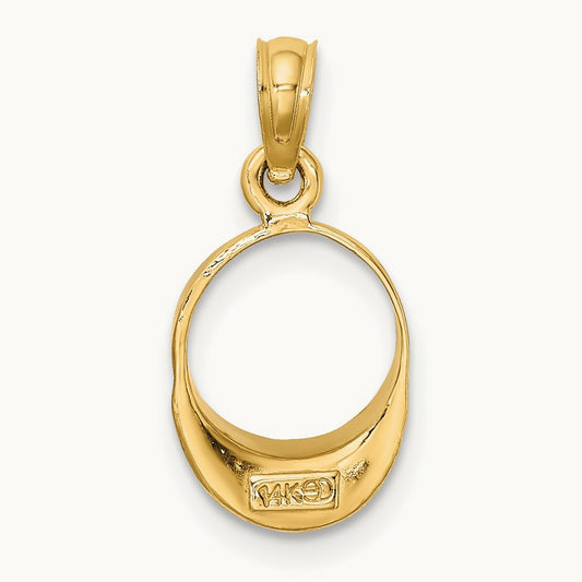 Aqua Enameled Beach Sun Visor Charm, 14K