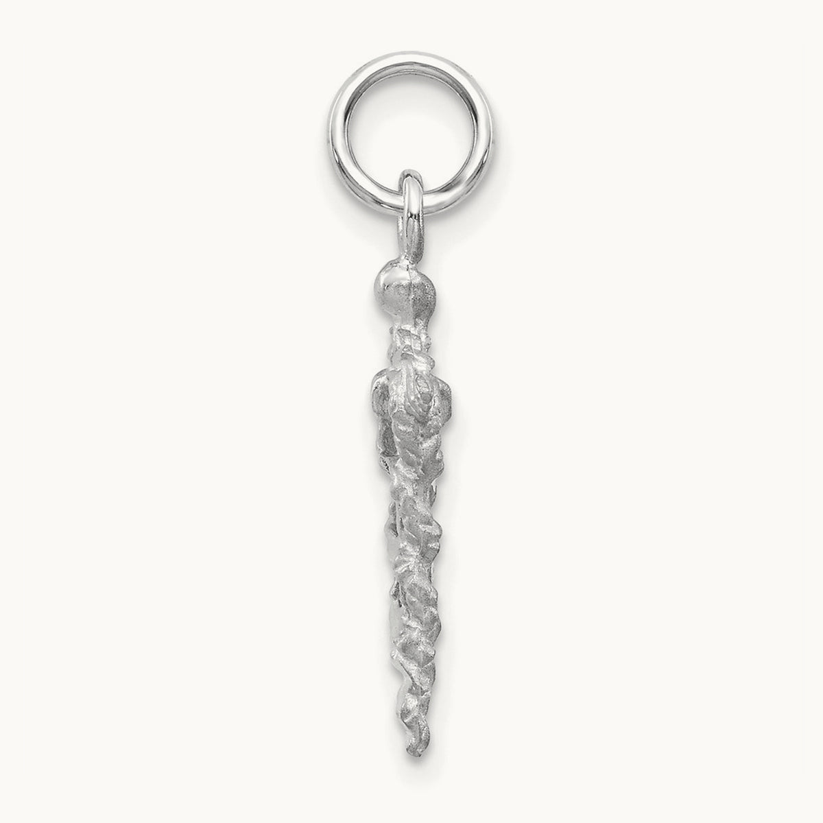 3-D Caduceus Charm, 14K White Gold