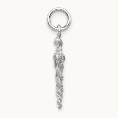 3-D Caduceus Charm, 14K White Gold