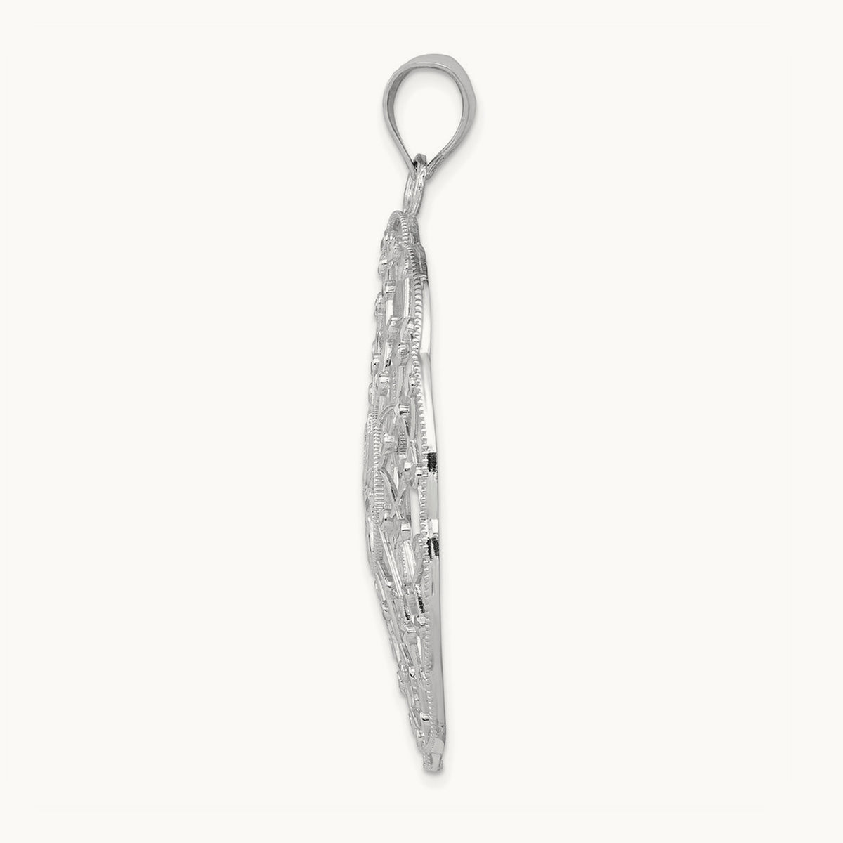 Diamond Cut Sphere Pendant — 14K White Gold