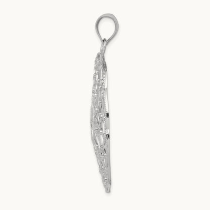 Diamond Cut Sphere Pendant — 14K White Gold