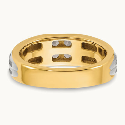 14ktt IB Goodman Mens Polished Complete 4-Stone 1/3ct Diamond Ring