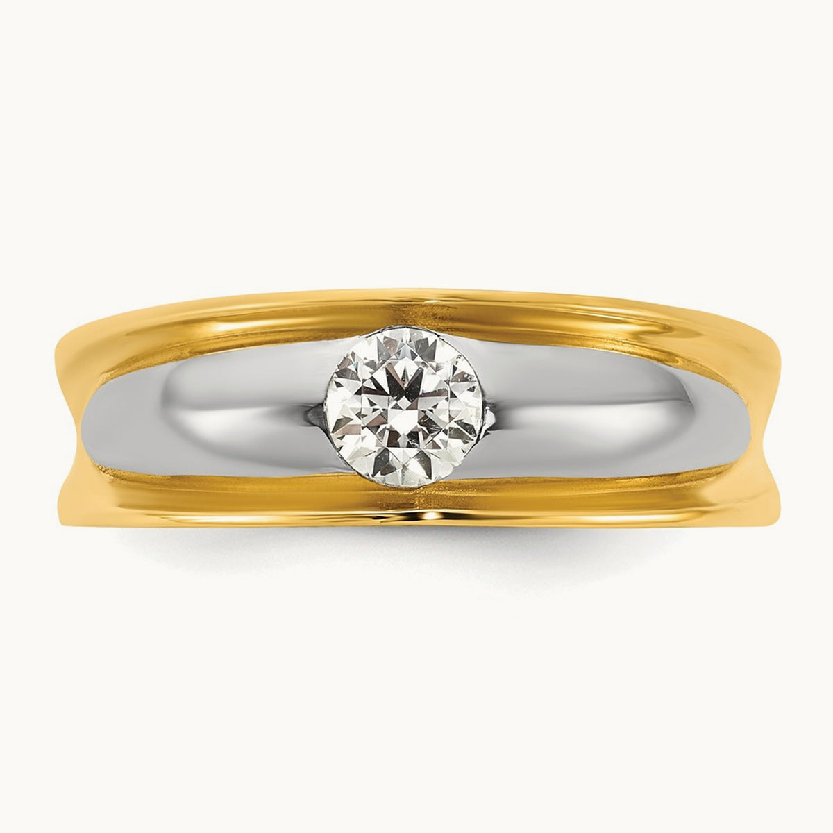 Setting: with White Rhodium IB Goodman Men's Diamond Ring Mounting, 14K Gold — 14K Yellow Gold