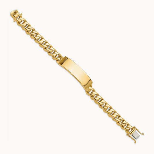 Hand-polished Curb Link ID Bracelet, 14K