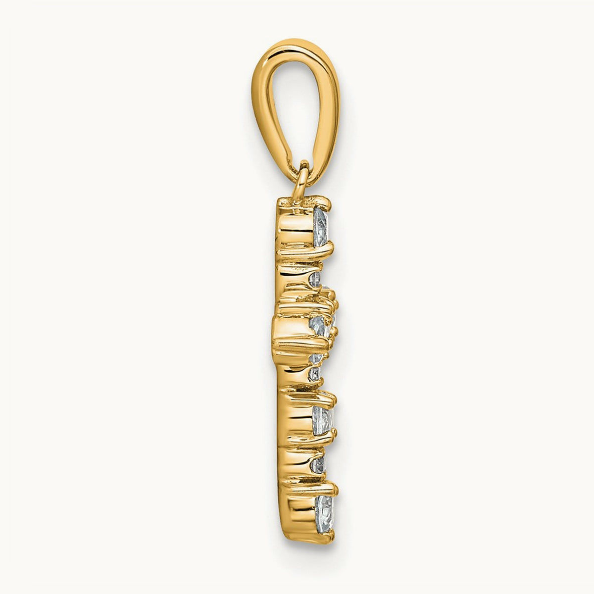 Topaz and Diamond Cross Pendant, 14K White