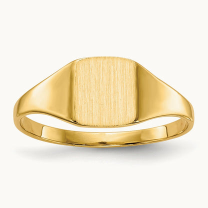 6.5x7. Closed Back Signet Ring, 0mm, 14K
