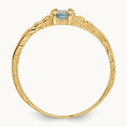 Madi K Aquamarine Birthstone Baby Ring, 3mm, 14K