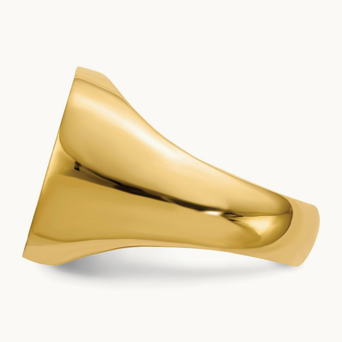 17.0x17. Closed Back Mens Signet Ring, 0mm, 14K