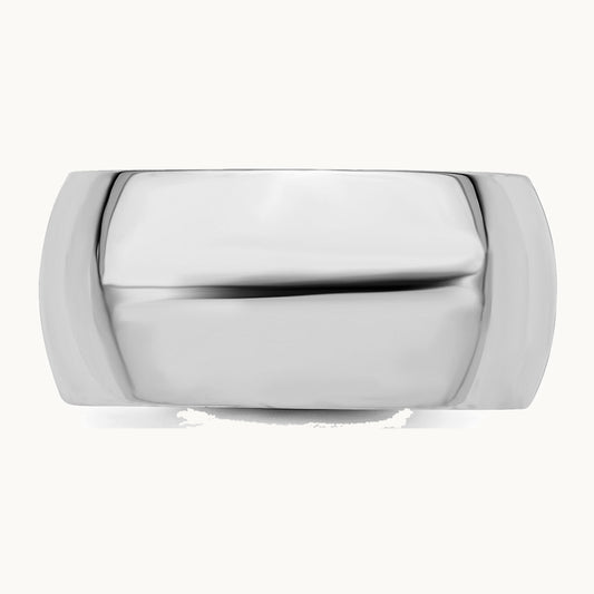 Sterling Silver Rhodium-plated 10mm Comfort Fit Band