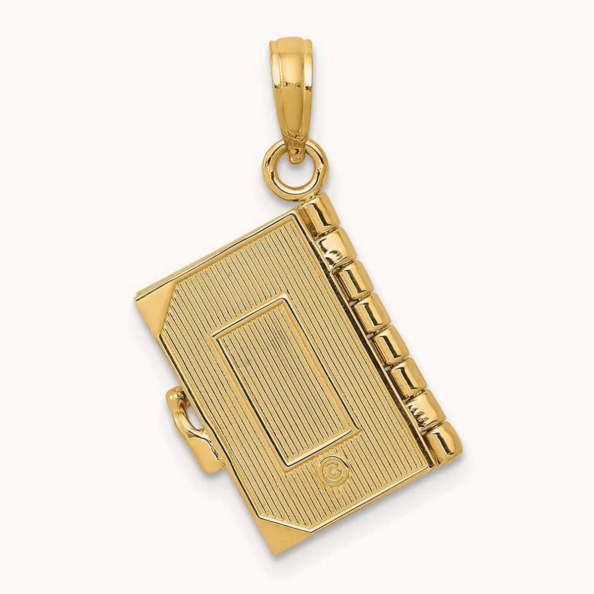 3D Lords Prayer Bible Pendant — 14K Yellow Gold
