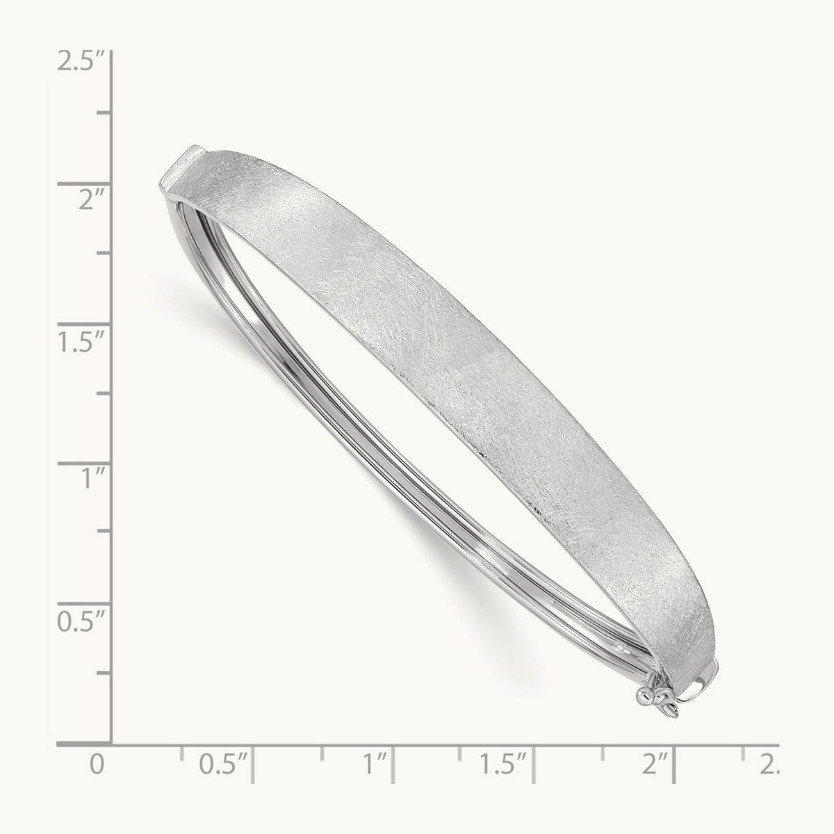 Satin Finish Graduated Hinged Bangle — 14K White Gold