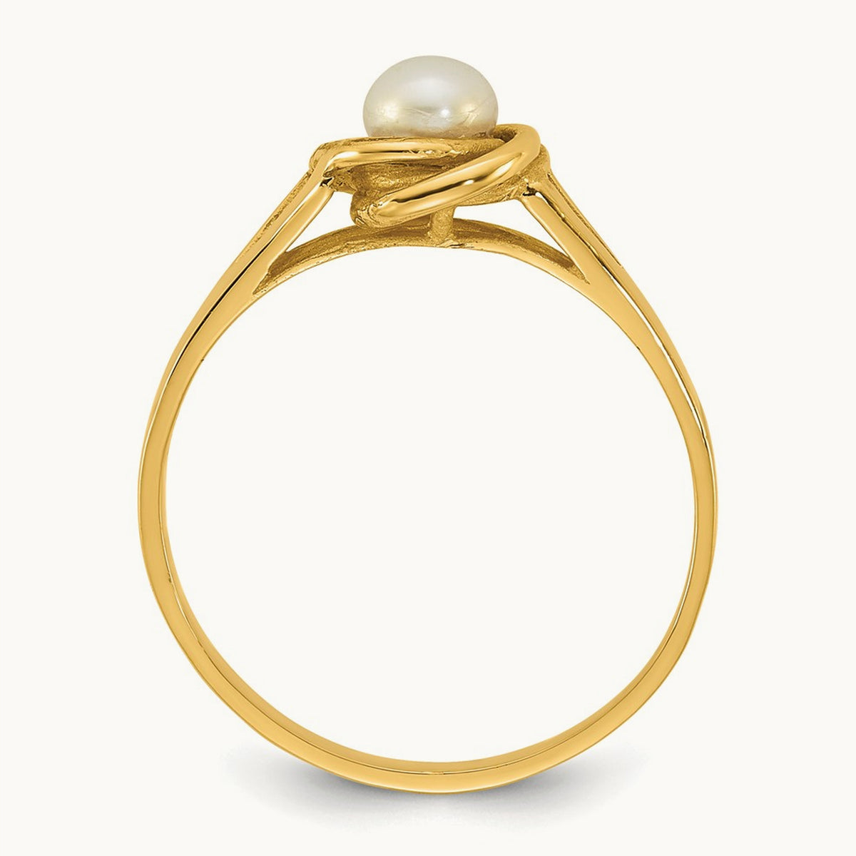 Polished 4- Button White Freshwater Cultured Pearl Ring, 5mm, 14K