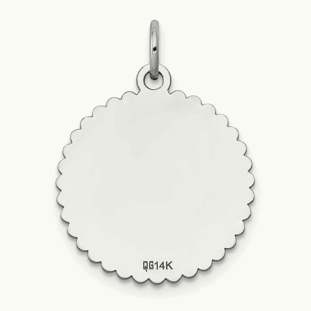 .027 Gauge Engraveable Scalloped Disc Charm — 23mm