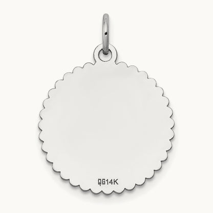 .027 Gauge Engraveable Scalloped Disc Charm — 23mm