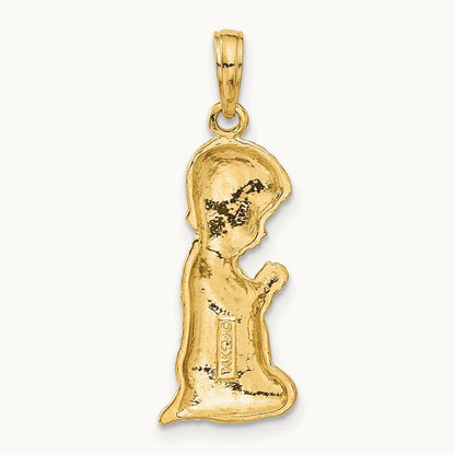 Praying Boy Pendant, 14K