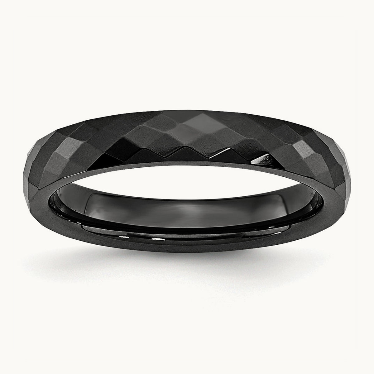 Faceted Polished Band — 4mm, 10