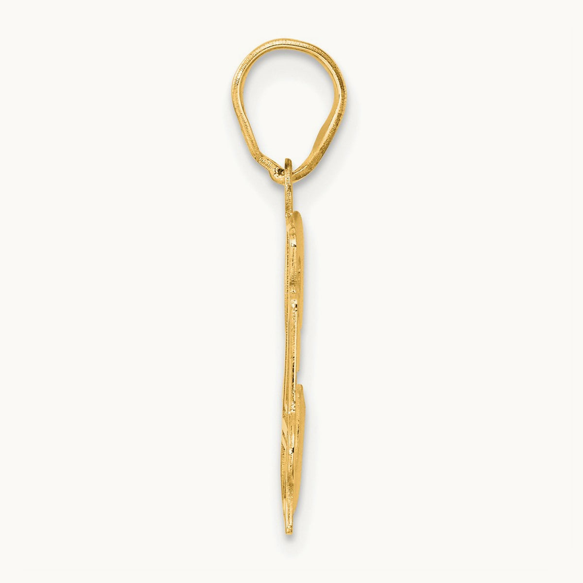 Polished Etched Number 34 Pendant, 14K